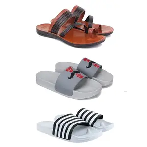 DRACKFOOT Men's Sandals | Lightweight Wear| Stylish & Easy to Wear For Men's GRT-SAN-(3-COMBO)-3151-1590-3026-8