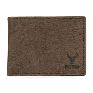 REDHORNS Genuine Leather Wallet for Men | RFID Protected Mens Wallet with 8 Credit/Debit Card Slots | Slim Leather Purse for Men (160_Dark Brown)