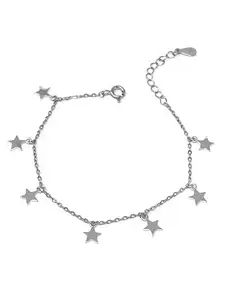 Mannash 925 Sterling Silver|Star Charmer Sterling Silver Chain Bracelet | Gifts for Women, Girls, Wife, Mother, Girlfriend, Sister, Daughter | With Certificate of Authenticity and 925 Stamp
