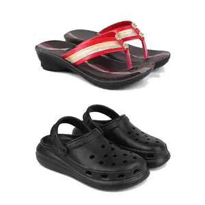 Stylish Heeled Sandals for Women/Comfortable & Lightweight, Daily Wear S_(Combo 2)-1958-O23-5-EURO-36