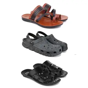 DRACKFOOT Men's Sandals | Lightweight Wear| Stylish & Easy to Wear For Men's GR-SAN-(3-COMBO)-3151-3056-3126-6