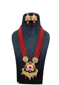 Latest Stylish Stone Studded Jewellery Set for Women |Festive Wedding Party Necklace Earrings|JS_144|