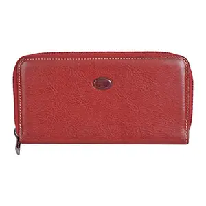 Leatherman Fashion LMN Genuine Leather red Ladies Wallet(8 Card Slots)