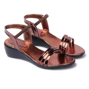 SANDAL FOR WOMEN AND GIRL WITH COMFORT AND TRENDY LOOK SS01 (Copper, 5)
