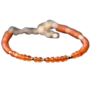 RRJEWELZ Carnelian Bracelet for Men & Women – 3mm Round Faceted Orange Beads – 7 inch adjustable with Gold Plated Clasp – Healing, Fashion, Gift, Spiritual, Yoga|LCBR_RR_01861