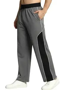 NETCLICK Men's Nylon Lycra Straight Fit Track Pant for Gym, Sports and Yoga
