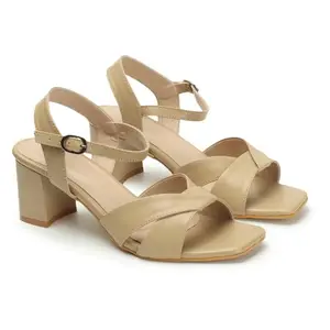 iconics Women Sandal,Beige,UK-4