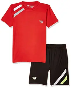 BHAJJI Cricket Set of 1 T-Shirt and 1 Short Size 28 (B-029 RED with B-030 Black)