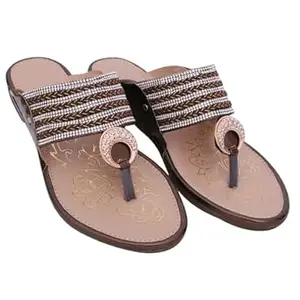 WELLMAX Women's Kohlapuri Flat Sandals | Traditional Ethnic Design | Comfortable Wear