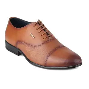 Red Chief Tan Genuine Leather Formal Oxford Shoes for Men