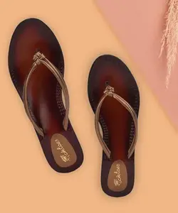 Picktoes PT-543 Women's Copper Synthetic Leather Casual Heel Sandal