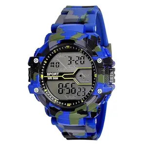 Waterproof Digital Sports Watch with Multicolor Strap and Shockproof Functions for Men's Kids Watches - Watch for Men