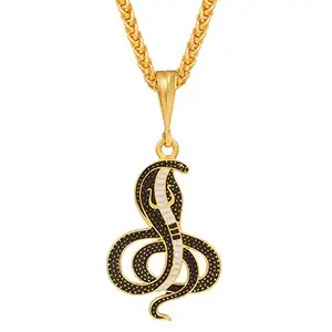 morir Gold Plated Brass Big Size Goga Maharaj Snake Naag Dev Mikakari Pendal/Pendant Locket Jewelry For Unisex