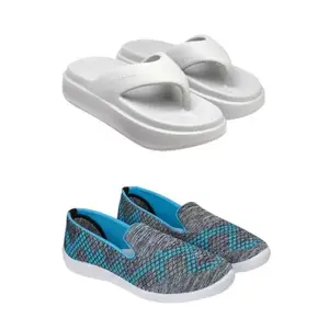 ZENWEAR Extra Soft Classic Casual wear with Ultra Soft Flexibility Technology flip-Flop Combo for Women's/Girl's(6108-3217)(6) Multicolor