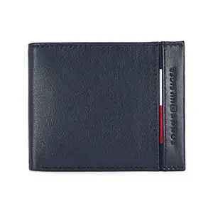 Tommy Hilfiger Ramiro Leather Global Coin Wallet for Men - Navy, 4 Card Slots
