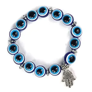 Crystu Evil Eye Bracelet, Evil Eye Nazariya Bracelet, Evil Eye Beads, Nazariya Bracelet, Hamsa Bracelet, Crystal Stone 10 mm Beads Bracelet