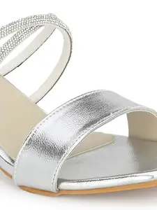 CLOG LONDON Women's Outdoor Sandals/Heels - Stylish & Comfortable NNCLF2347-SILVER-38