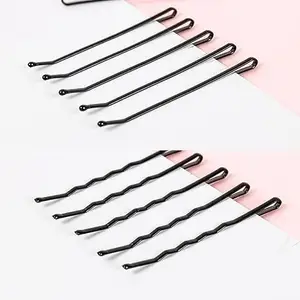IGENRIC Bobby Pins with Storage Box Metal Hair Clips Styling Hair Pins Hairdressing Salon Tool for Women's Girls Hair Accessories to Style (100-Piece) (Black)
