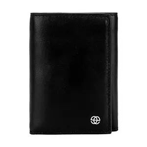 eske Tobias Genuine Leather Mens Trifold Wallet - Textured Pattern - 6 Card Holders