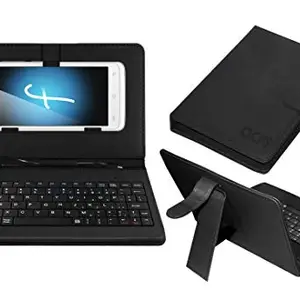 Acm Keyboard Case Compatible with Vivo Y21 Mobile Flip Cover Stand Direct Plug & Play Device for Study & Gaming Black