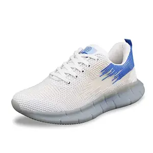 Bacca Bucci® Men's METAVERSE Road Running Sports Shoes | Lightweight & Sungfit with an Energetic Ride- White, Size UK9