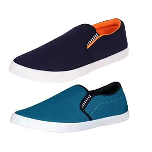 Aircum Combo Pack of 2 Casual Shoes Canvas Shoes for Men - Navy, Blue Size : 10