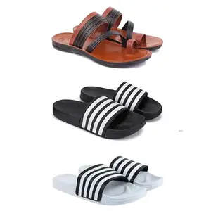 DRACKFOOT Men's Sandals | Lightweight Wear| Stylish & Easy to Wear For Men's GRT-SAN-(3-COMBO)-3151-3024-3026-8