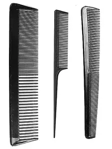 Evrysdi Professional Hair Comb Set Hair Styling Combs Anti Static Heat Resistant Hairdressing Haircut Hair-Cutting Comb Black_Color Pack of 3