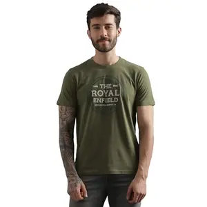 Royal Enfield Crusader Logo T-Shirt (Size: M)-TSS240074-OLIVE