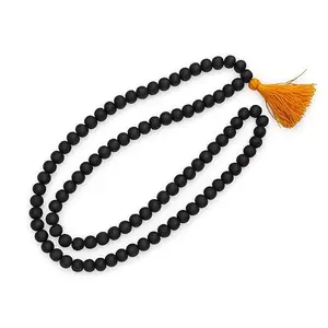 VastuCart UnPolished Karungali Malai Original 6 MM | Certified Karungali Rosary 108 +1 Beads | 100% Natural Karungali Mala Genuine Black Ebony Wood Beads Necklace For Spiritual Growth & Meditation