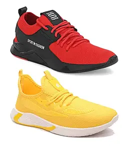 TYING Multicolor (9369-9325) Men's Casual Sports Running Shoes 7 UK (Set of 2 Pair)