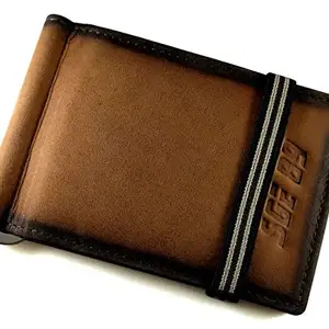 SGE 89 Genuine Leather Bi-fold Slim Minimalist Money Clip Wallet for Mens | Elegant and Stylist Wallet | Credit/Debit Card Slots | Brown Color (Tan)