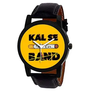 Jack Klein Trendy Stylish Elegant KAL SE Band Collection Analog Wrist Watch for Men & Boys - Black