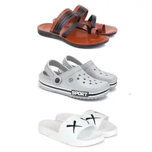 DRACKFOOT Men's Sandals | Lightweight Wear| Stylish & Easy to Wear For Men's GR-SAN-(3-COMBO)-3151-3016-3029-7