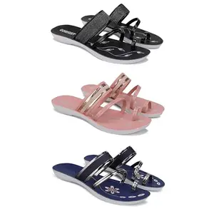 Women's Comfortable Sandal,Casual Lightweight Sandal for Everyday Wear for women's(GR-(COMBO-3)-1946-1944-1945-5)