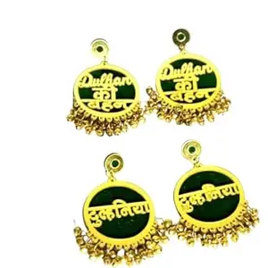 BB dulhaniya and Dulhan ki bahan earrings with ghunghroo pack of 2 pair/earrings set for wedding haldi mehandi