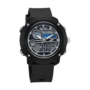 Sonata SF Zest Quartz Analog Digital Dial Black Polyurethane Strap Watch for Men-77131PP01W