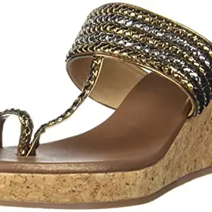 Mochi womens Slingback Slipper, Antique Gold, 6 UK (39 EU)
