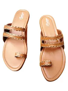 Women New Addition Tow Step kolhapuri Flats Sandal (9)