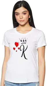 Women's Alphabetic Print Round Neck T-Shirt CW_New_WPRNT#K010_White_S