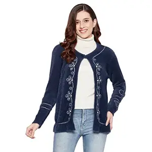 Duke Stardust Women Full Sleeve Shrug (SDS927_D.Navy_M)