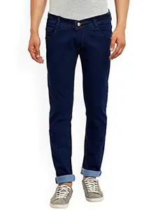 M.Weft Slim Fit Dark Blue Color Stretchable Jeans for Men