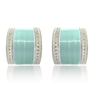 BANGLESKART Bridal Punjabi Short AD Chuda Bangle Set for Women's (Set of 1)