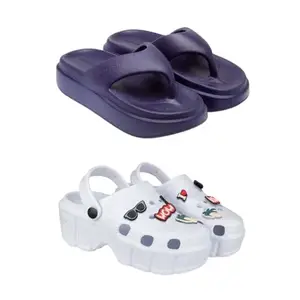 SPORTER Extra Soft Classic Casual wear with Ultra Soft Flexibility Technology Heels for Women's/Girl's(6112+2013) Multicolor