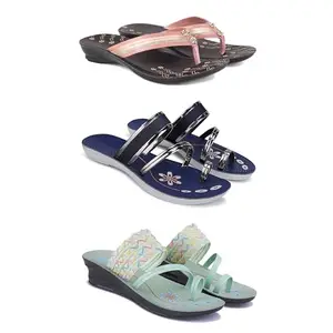 Women's Sandals | Lightweight Wear| Stylish & Easy to Wear For Women'S PCV-SAN(3-COMBO)-1956-1945-1954-8