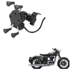 Auto Pearl -Waterproof Motorcycle Bikes Bicycle Handlebar Mount Holder Case(Upto 5.5 inches) for Cell Phone - Royal Enfield Battle