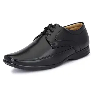 Amble Black Vegan Leather Derby Formal Shoes for Men - 6 UK