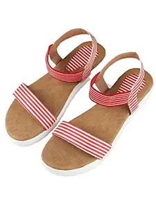 WalkTrendy Womens Synthetic Red Sandals - 8 Uk (Wtwf1_Red_41)