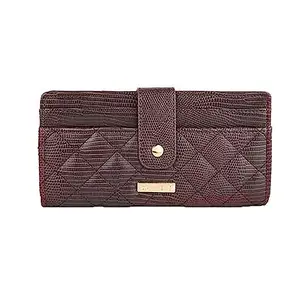 Caprese Athena Snap Closure Faux Leather Women's Casual Wallet (Plum, Medium)