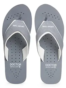 DOCTOR EXTRA SOFT Care Diabetic Orthopedic Pregnancy Flat Super Comfort Dr Flipflops and House Slippers For Women's and Girl's D-18-Grey-9 UK